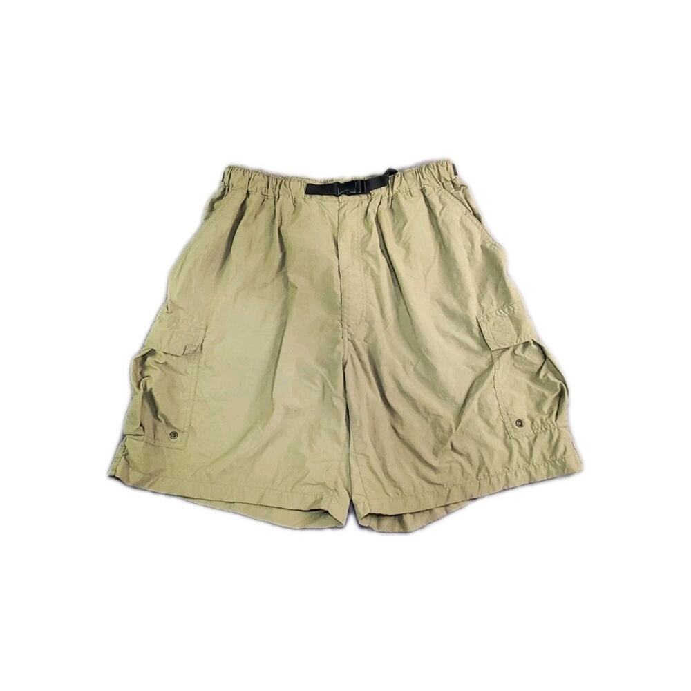 REI Co-op Cargo Shorts Men Sz XL Green 100% Nylon Adjustable Waist Belted C26